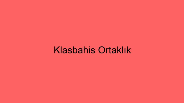 Klasbahis Ortaklık